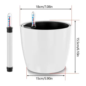 Vaso Autoirrigante Rotondo con Indicatore di Livello dell'Acqua